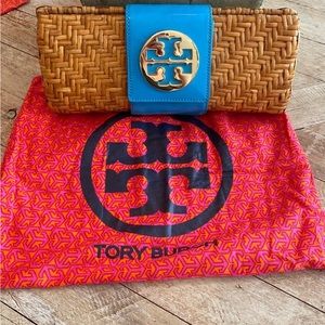 Tory Burch rattan clutch